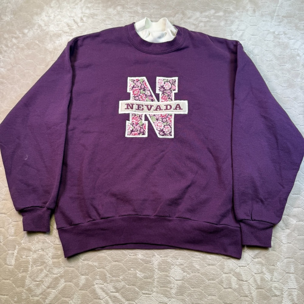 VTG 90s Endless Designs Grandma Sweatshirt Sz‎ Lg USA Made University of Nevada
